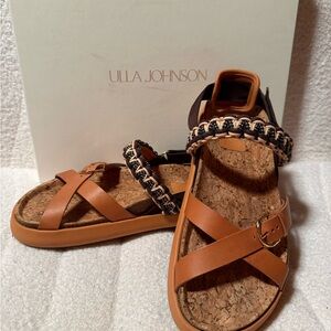 Ulla Johnson Tan and Black Sandals